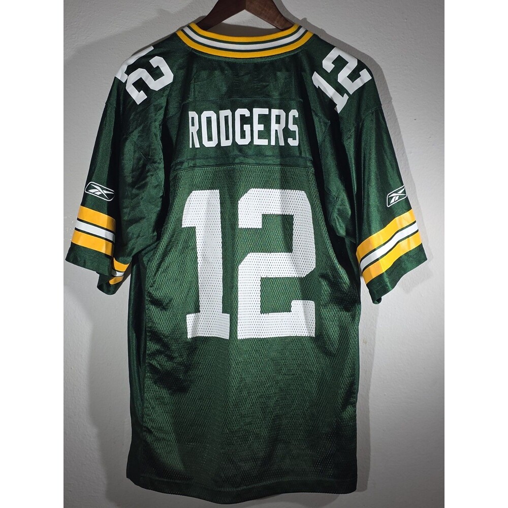 Reebok Aaron Rodgers Green Bay Packers NFL Football Jersey Men Size Medium Green